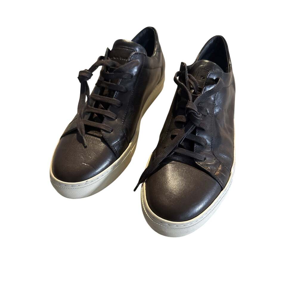 To Boot New York Adam Derrick Men’s 10.5 Black Leather Low Top Sneakers Italy